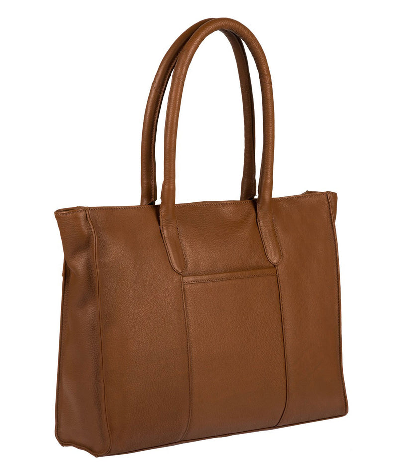 'Bexley' Tan & Gold-Coloured Detail Leather Tote Bag