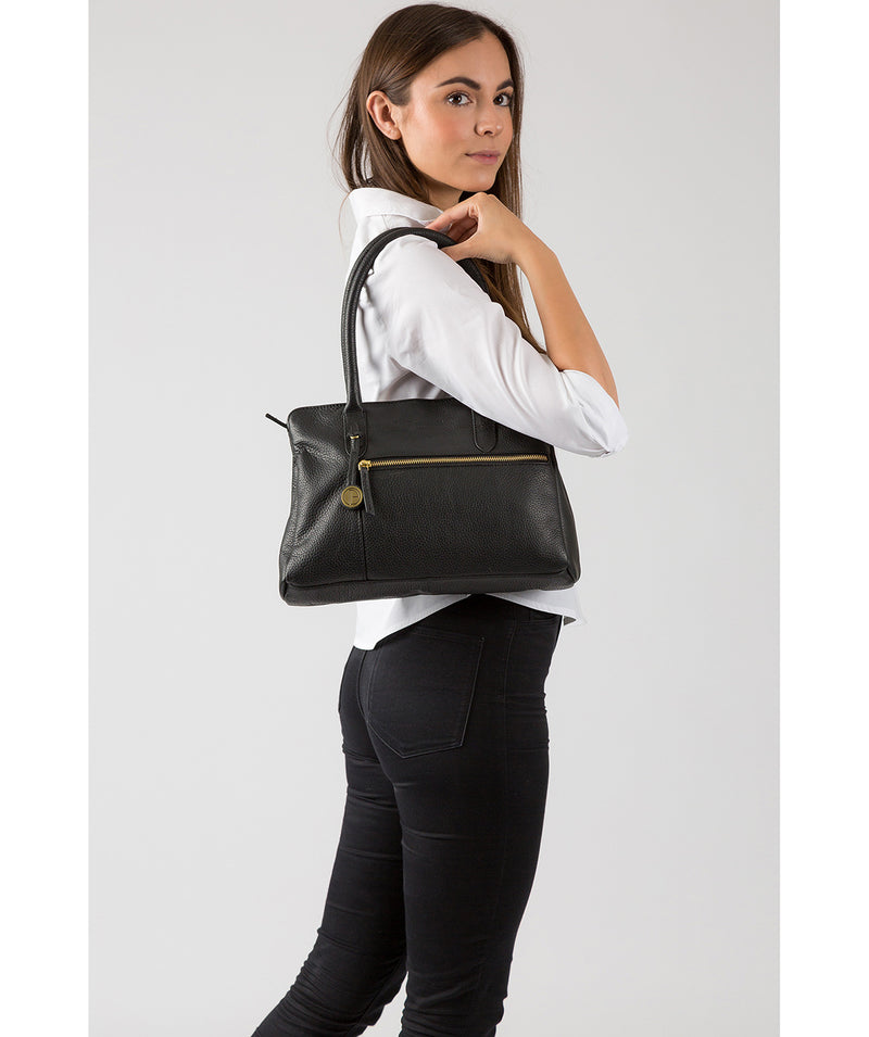 Darley' Black Leather & Gold-Coloured Detail Handbag
 image 2