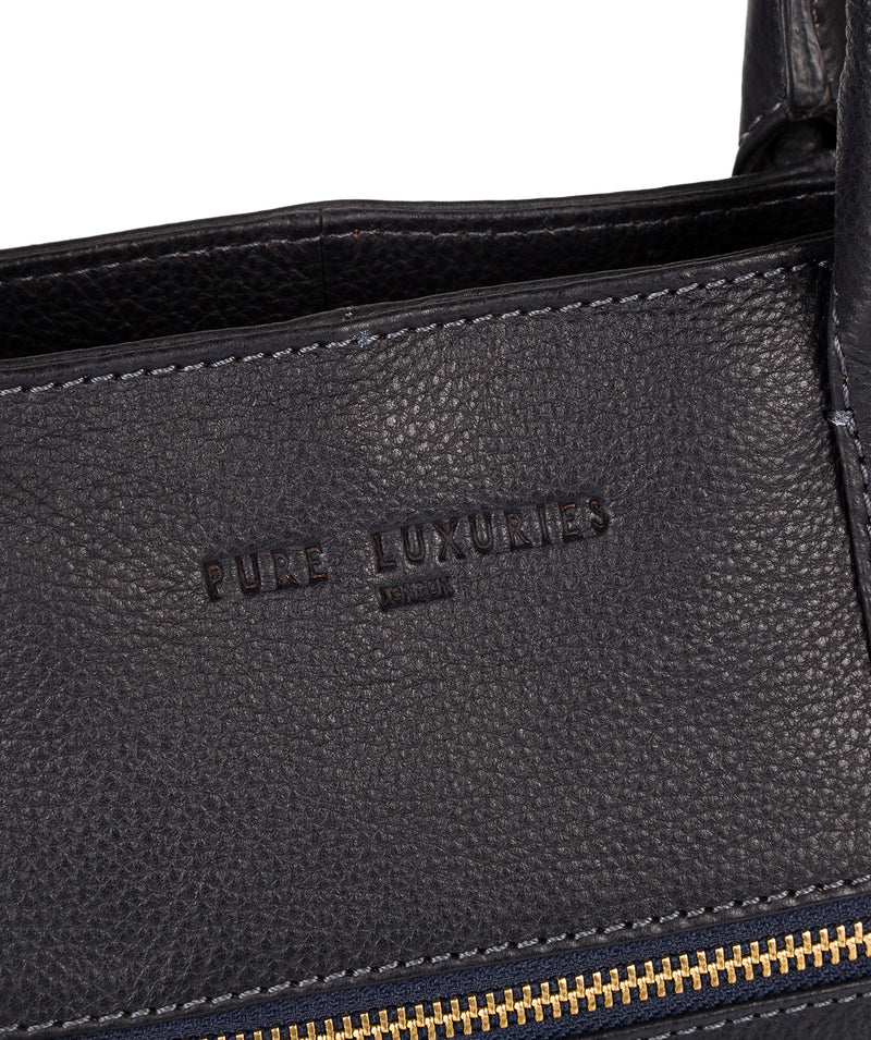 'Darley' Navy Leather & Gold-Coloured Detail Handbag