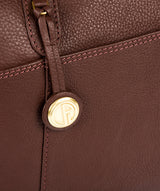 'Eton' Auburn & Gold-Coloured Detail Leather Tote Bag