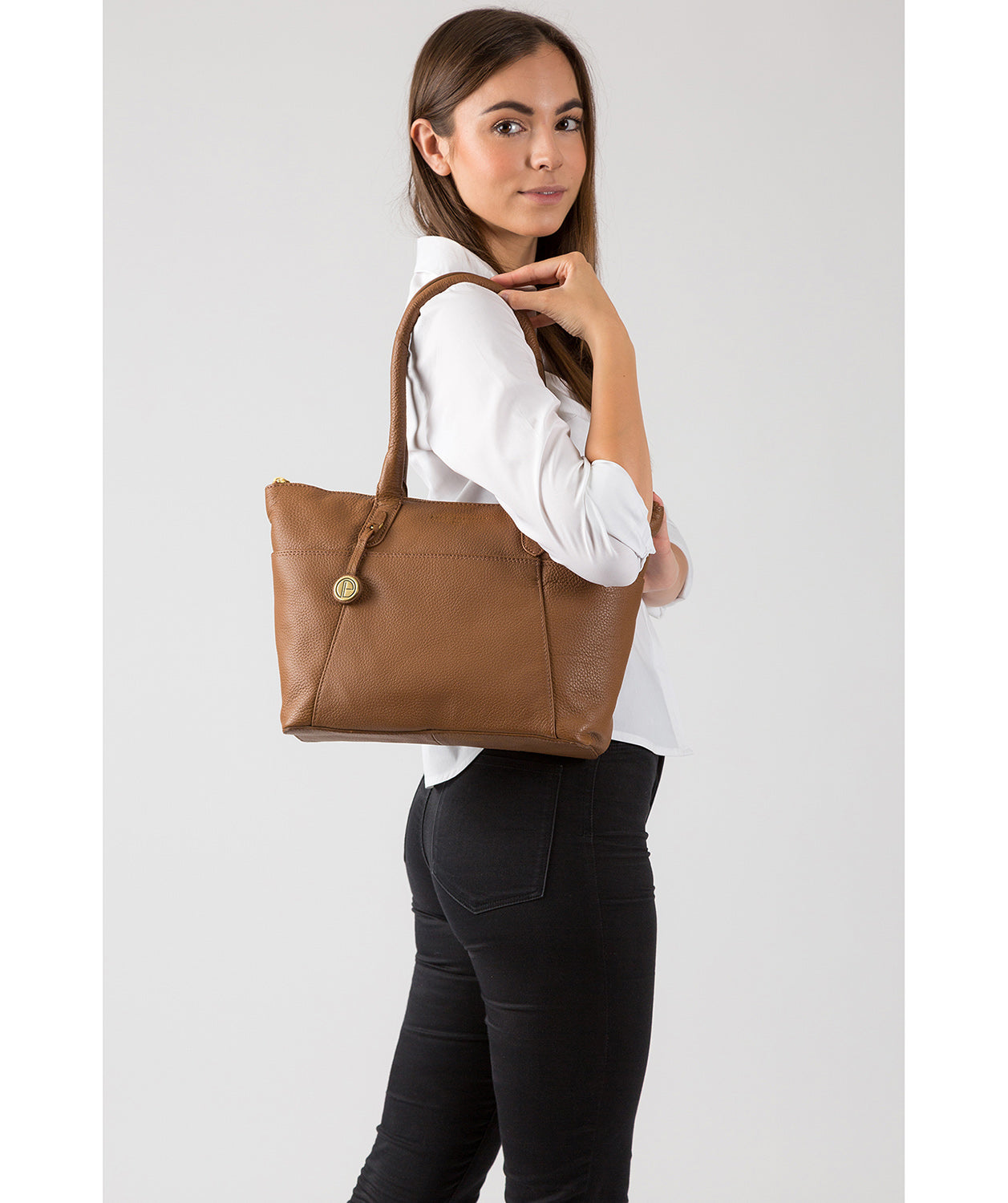 'Eton' Dark Tan Leather Tote Bag Pure Luxuries London