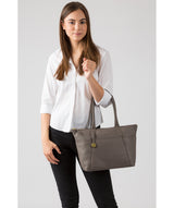'Eton' Grey Leather Tote Bag image 2