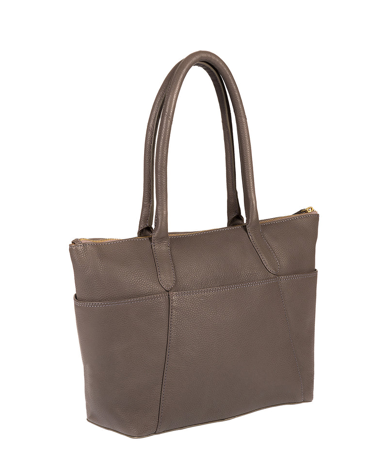 'Eton' Grey & Gold-Coloured Detail Leather Tote Bag