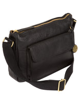 'Guildford' Black & Gold Leather Cross Body Bag