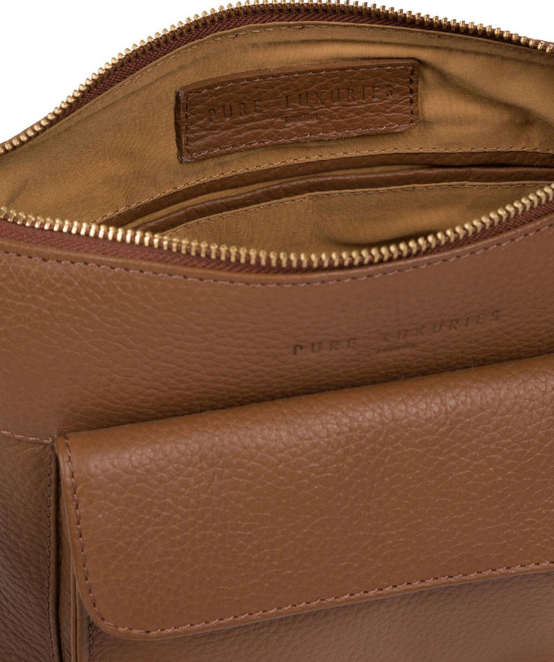 'Guildford' Dark Tan Leather Cross Body Bag