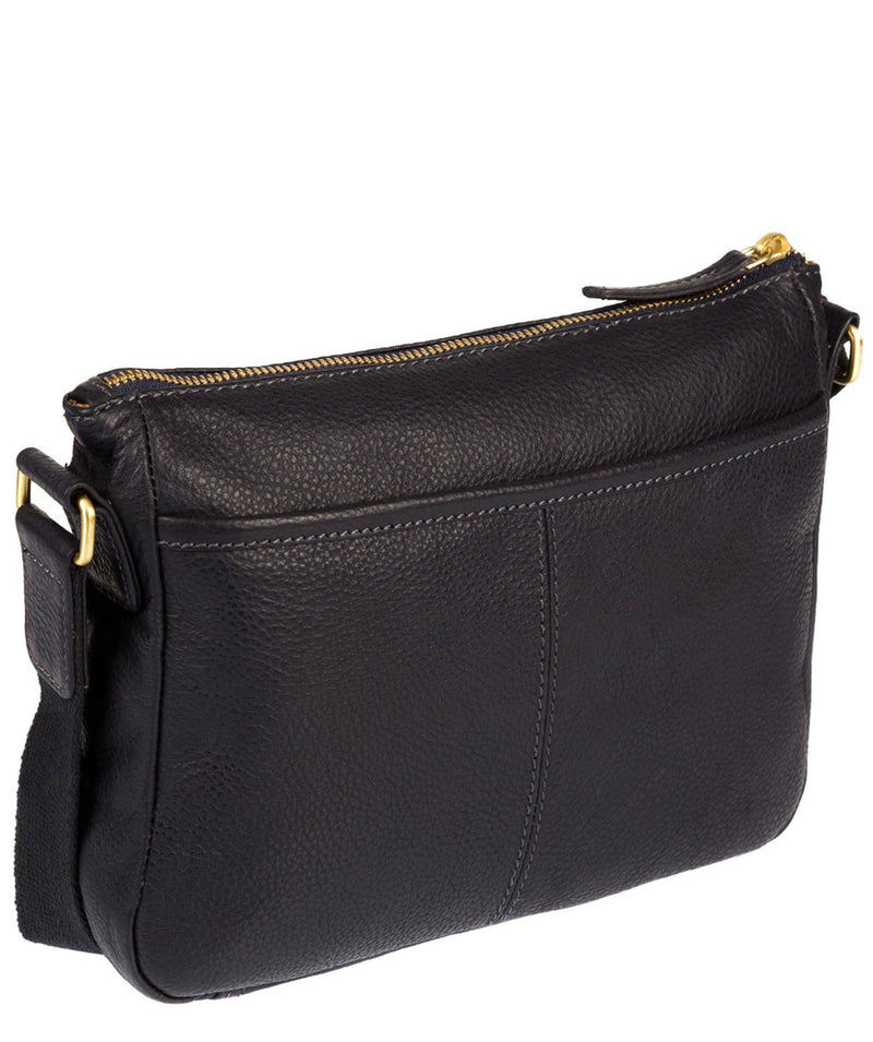 'Guildford' Navy & Gold Leather Cross Body Bag