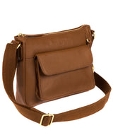'Guildford' Tan & Gold Leather Cross Body Bag