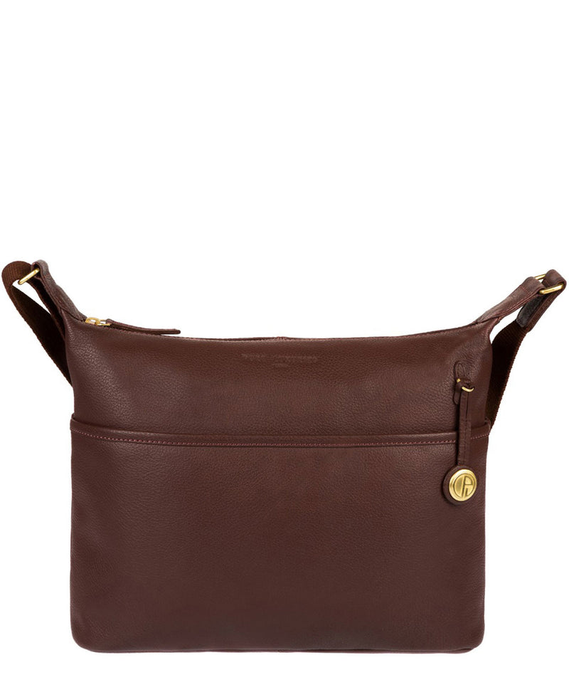 'Helmsley' Auburn & Gold Leather Shoulder Bag