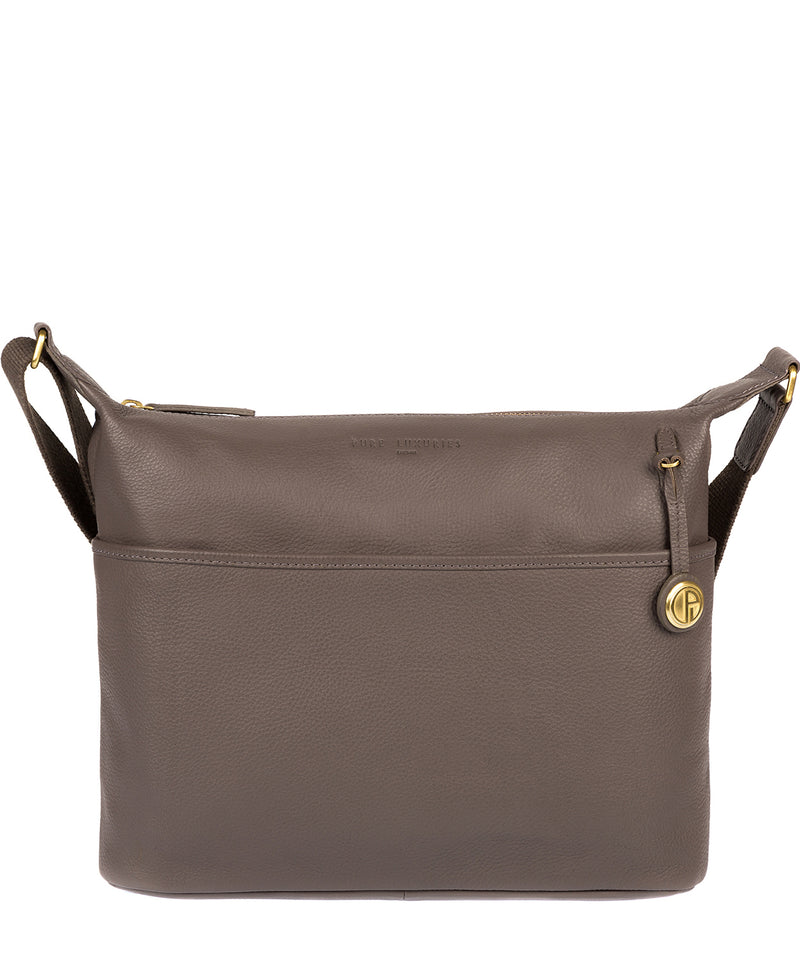 'Helmsley' Grey & Gold Leather Shoulder Bag