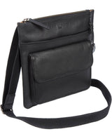 'Jarrow' Black Leather & Platinum-Coloured Detail Bag