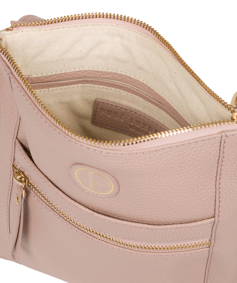 'Topaz' Blush Pink Leather Cross Body Bag image 4