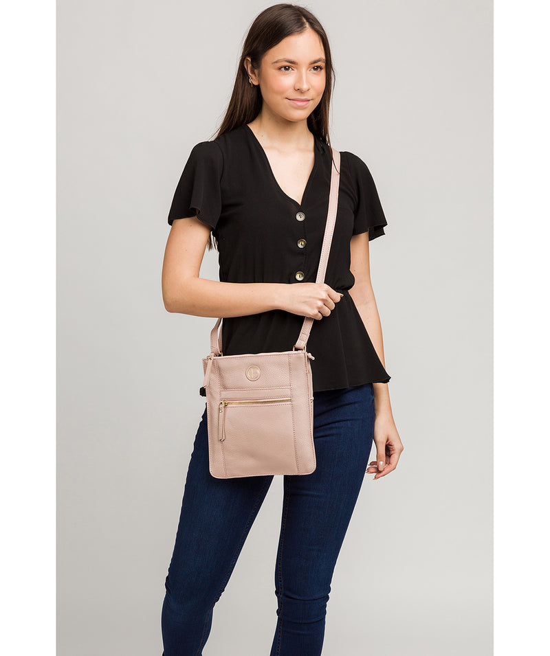 'Topaz' Blush Pink Leather Cross Body Bag image 7