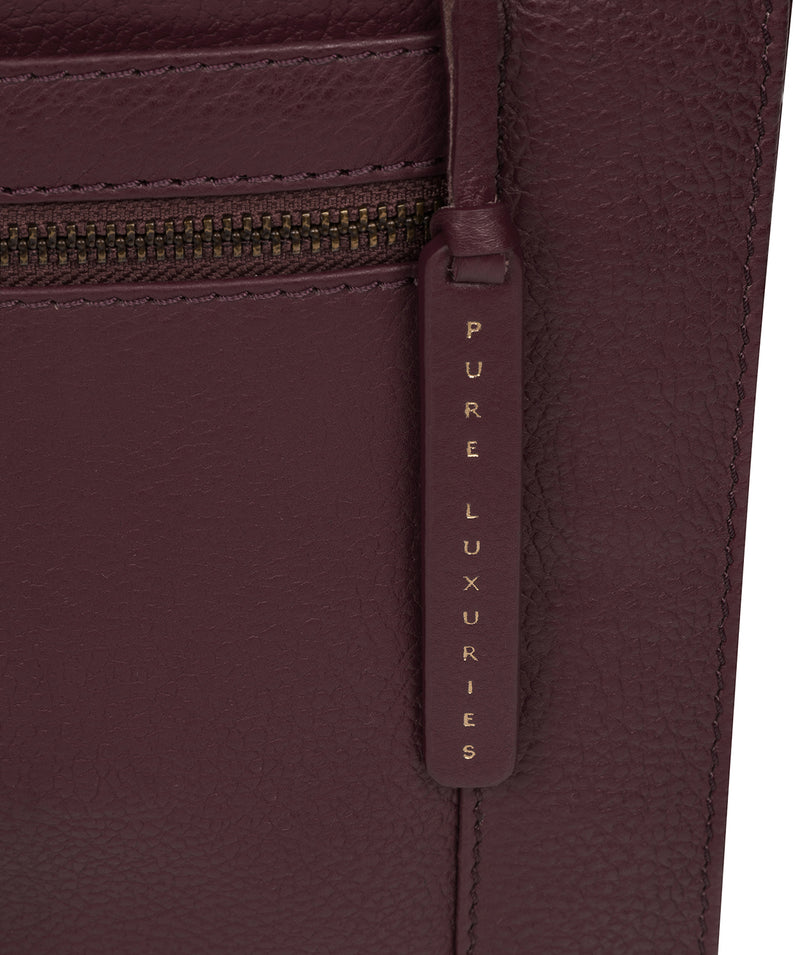 'Topaz' Plum Leather Cross Body Bag Pure Luxuries London