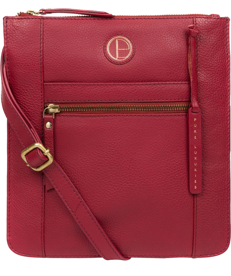 'Topaz' Red Leather Cross Body Bag image 1