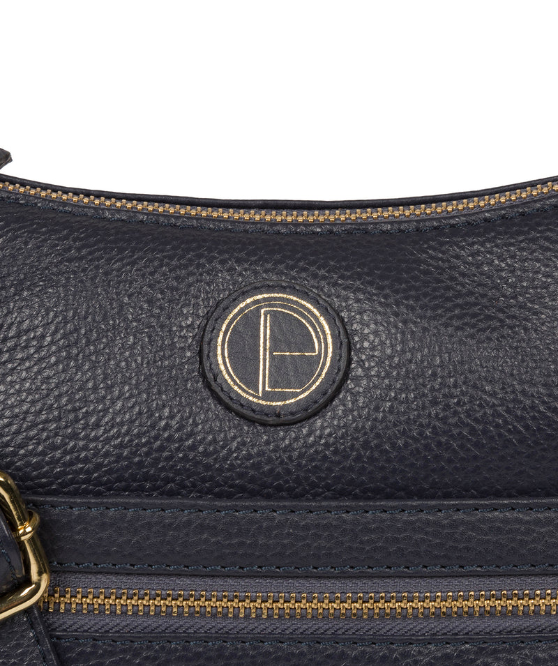 'Sequoia' Navy Leather Shoulder Bag Pure Luxuries London
