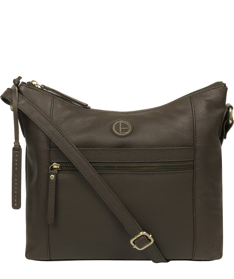 'Sequoia' Olive Leather Shoulder Bag image 1
