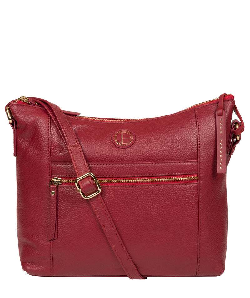 'Sequoia' Red Leather Shoulder Bag Pure Luxuries London