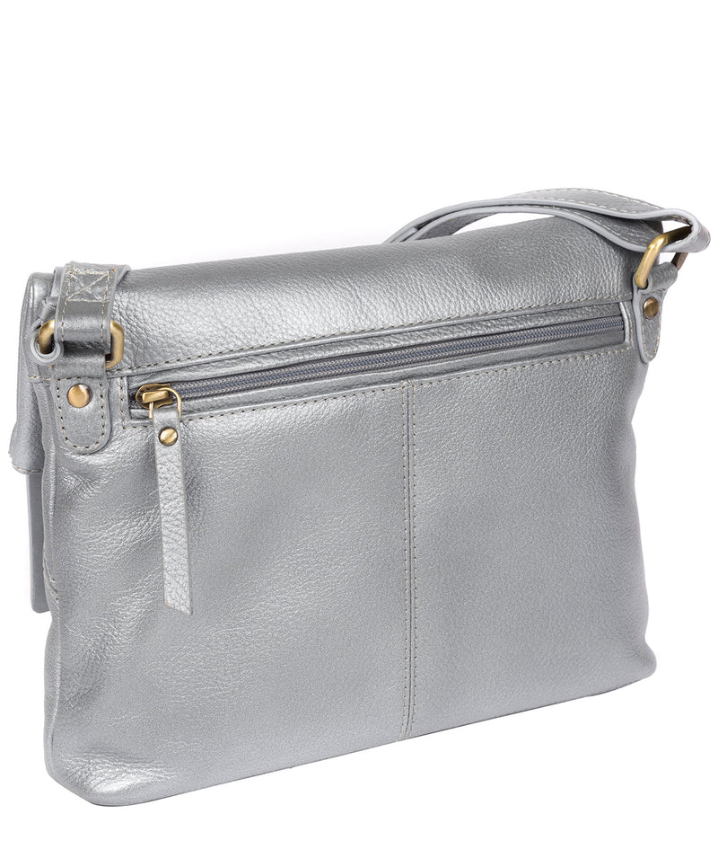 'Korin' Metallic Silver Leather Cross Body Bag image 3