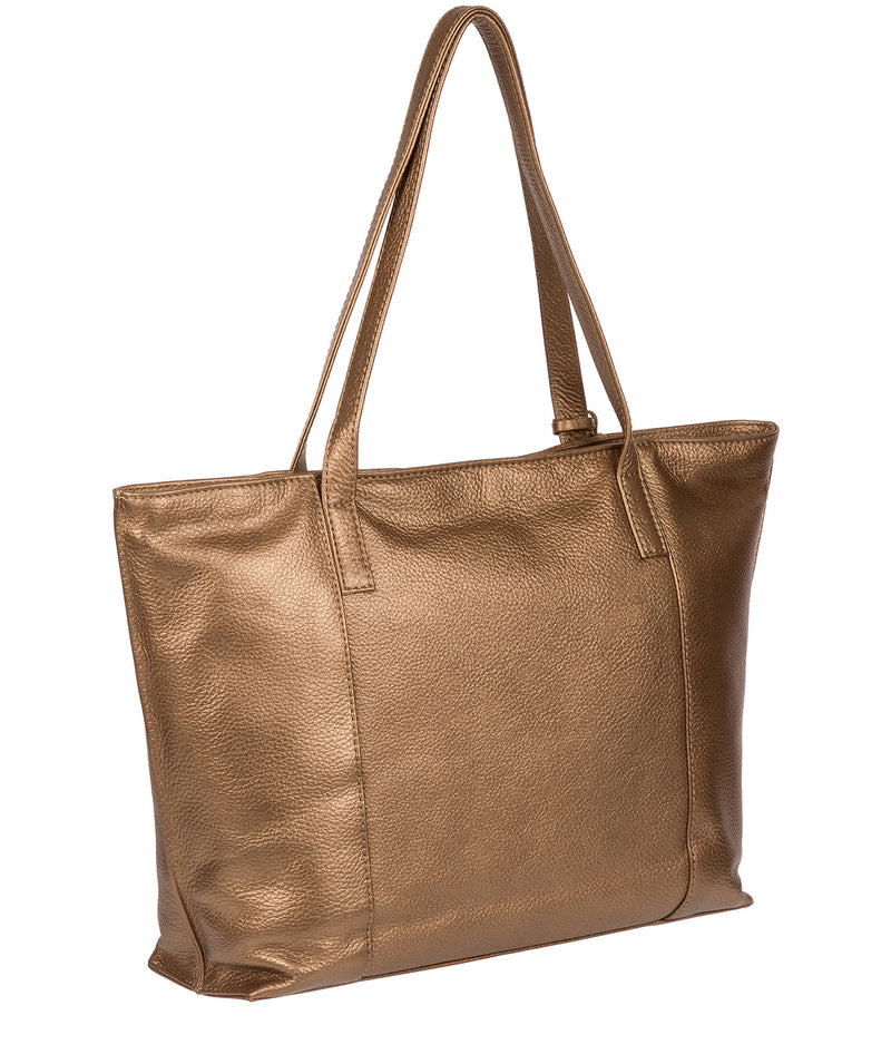 'Skye' Bronze Gold Leather Tote Bag