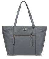 'Skye' Grey Leather Tote Bag Pure Luxuries London