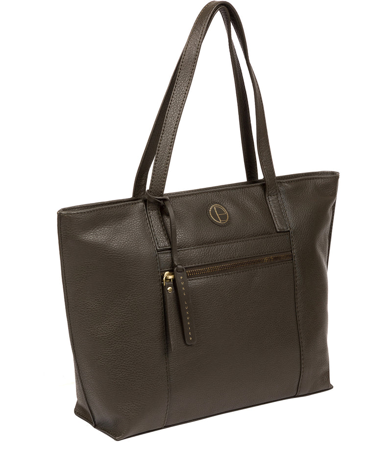 'Skye' Olive Leather Tote Bag Pure Luxuries London