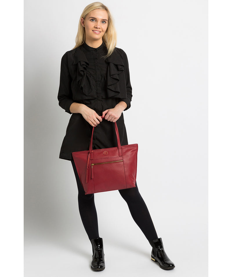 'Skye' Red Leather Tote Bag Pure Luxuries London