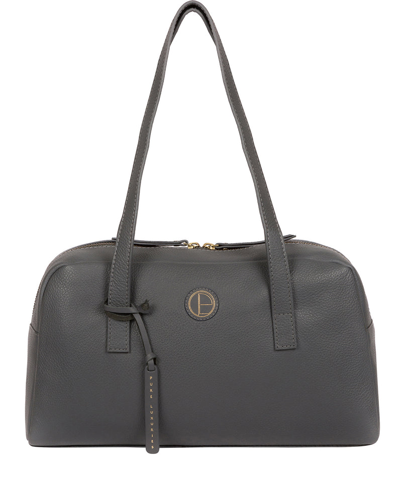 'Pitunia' Grey Leather Handbag Pure Luxuries London