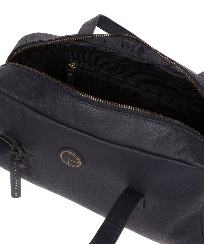 'Pitunia' Navy Leather Handbag image 4