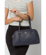 'Pitunia' Navy Leather Handbag image 2