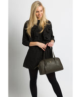 'Pitunia' Olive Leather Handbag Pure Luxuries London