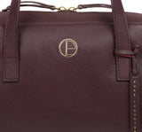 'Pitunia' Plum Leather Handbag Pure Luxuries London