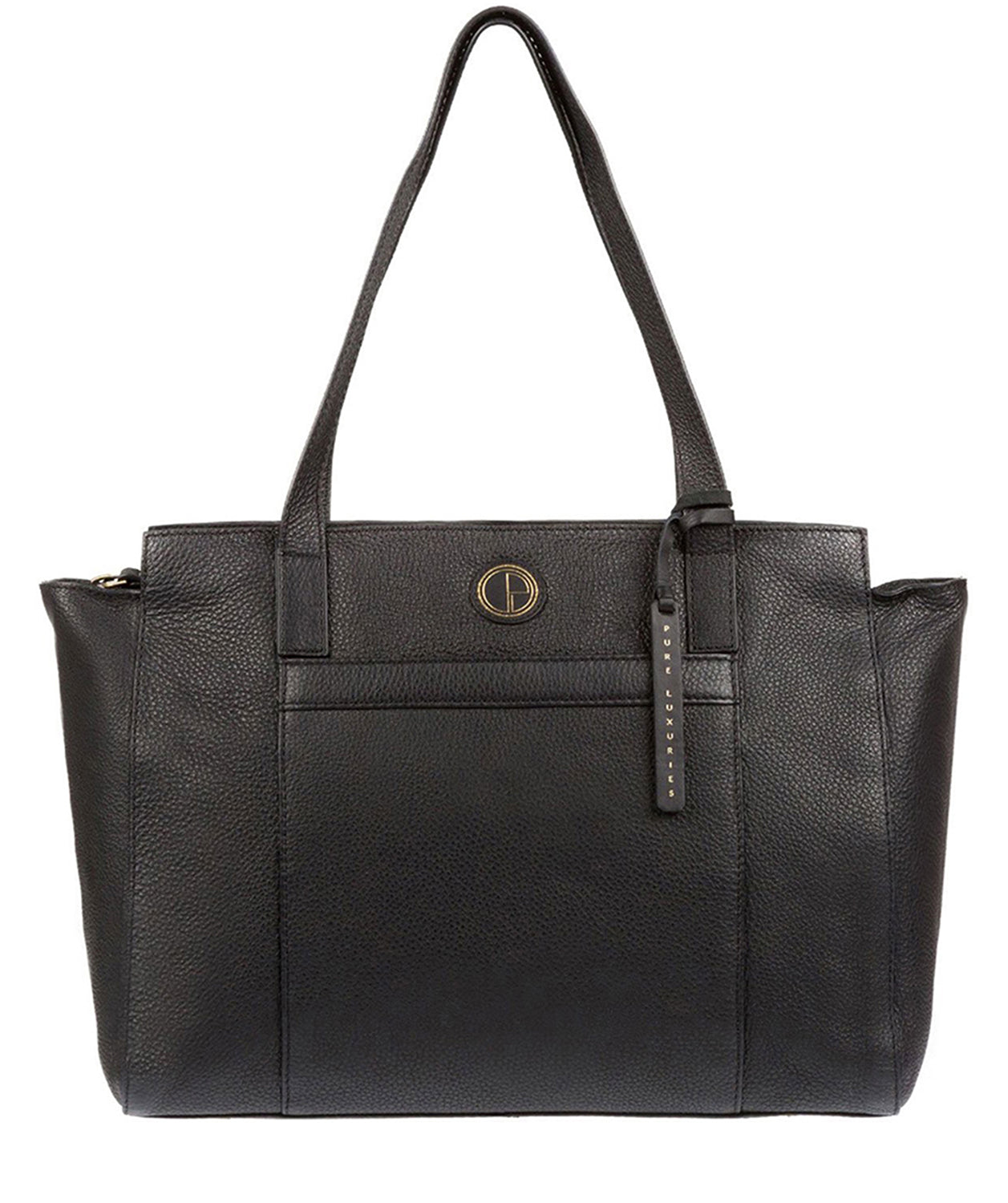 Black Leather Handbag 'Dusk' by Pure Luxuries – Pure Luxuries London