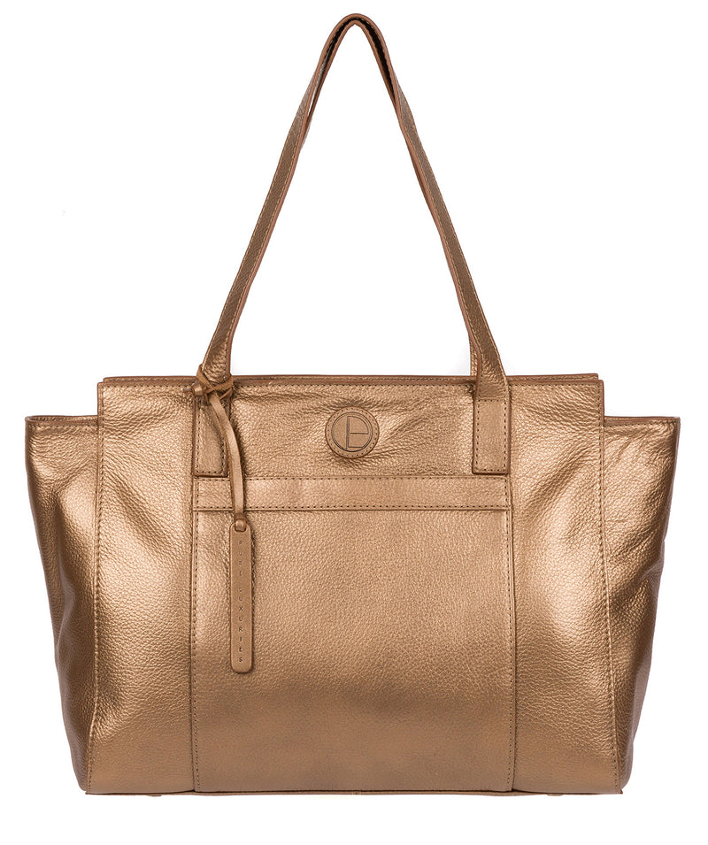 'Dusk' Bronze Gold Leather Shoulder Bag image 1