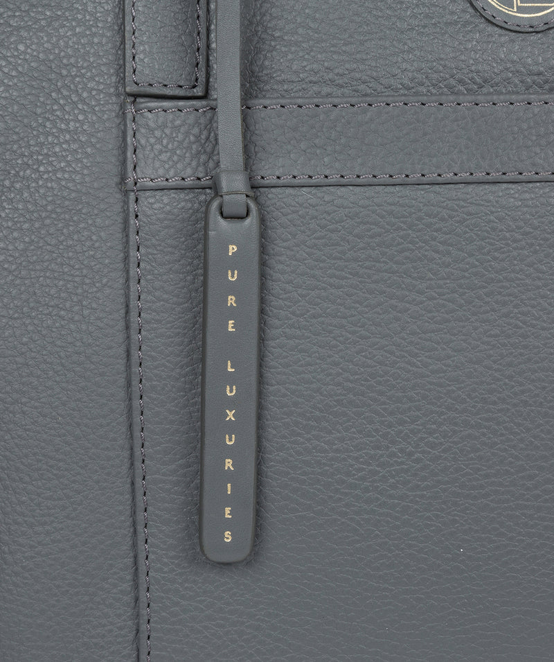 'Dusk' Grey Leather Shoulder Bag image 5