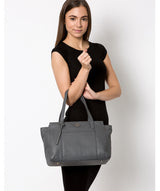 'Dusk' Grey Leather Shoulder Bag image 2