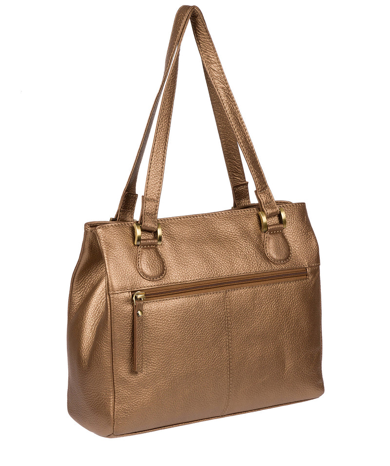 'Milana' Bronze Gold Leather Handbag image 3