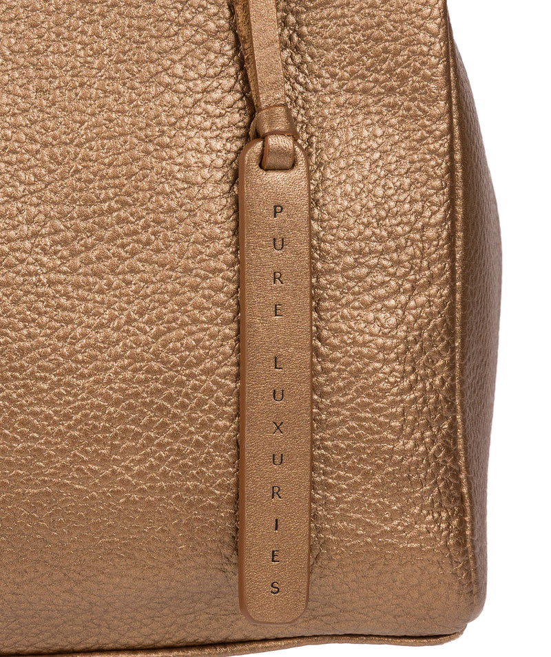 'Milana' Bronze Gold Leather Handbag image 5