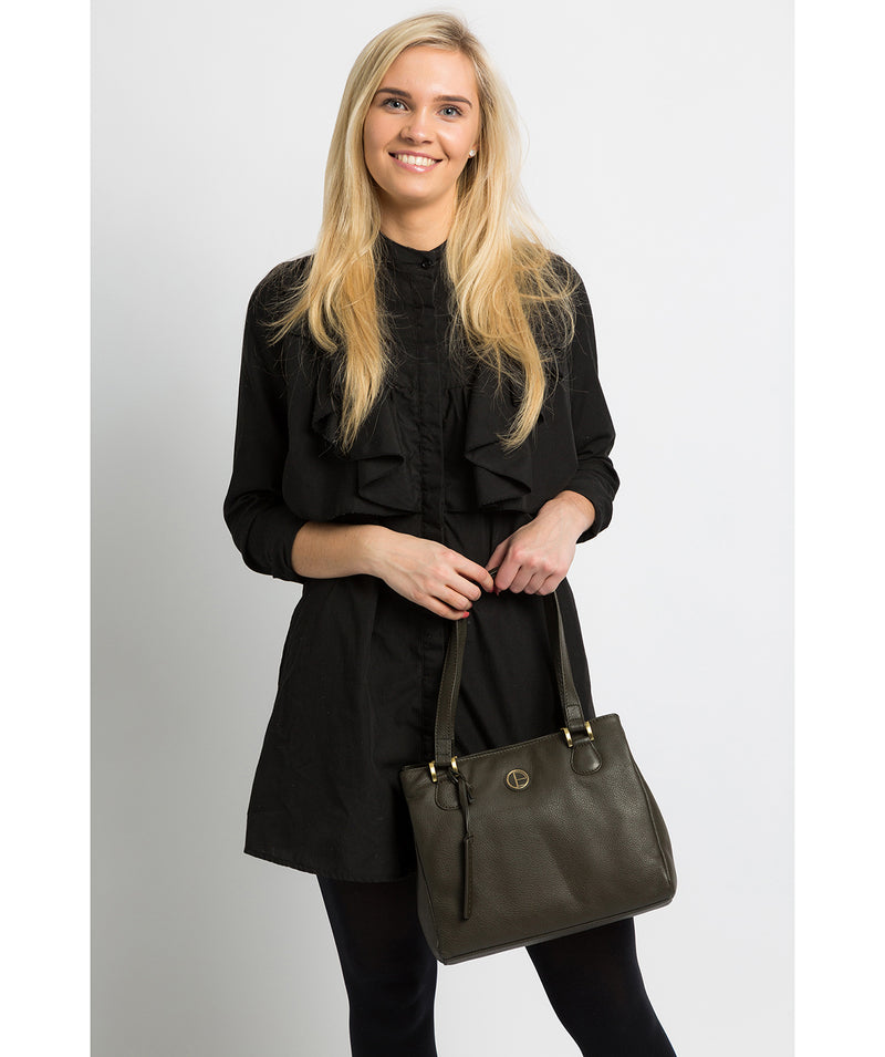 'Milana' Olive Leather Handbag image 7
