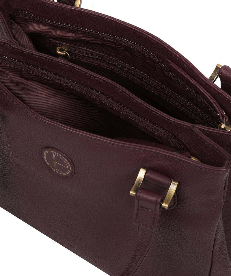 'Milana' Plum Leather Handbag