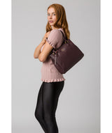 'Milana' Plum Leather Handbag image 7
