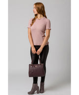 'Milana' Plum Leather Handbag image 2