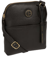 'Orsola' Black Leather Cross Body Bag image 5