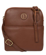 'Orsola' Dark Tan Leather Cross Body Bag