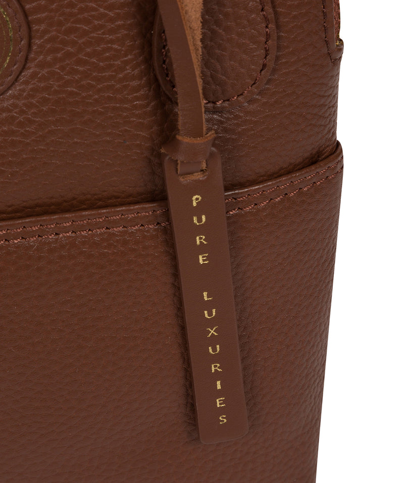 'Orsola' Dark Tan Leather Cross Body Bag image 6