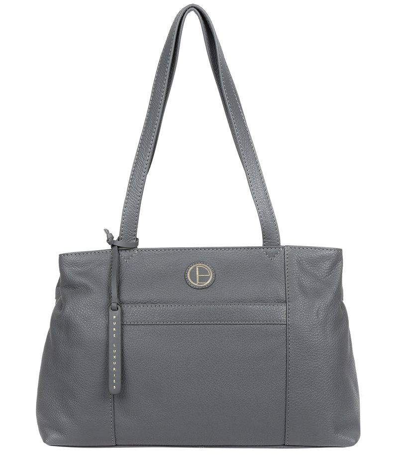 'Mist' Grey Leather Handbag Pure Luxuries London