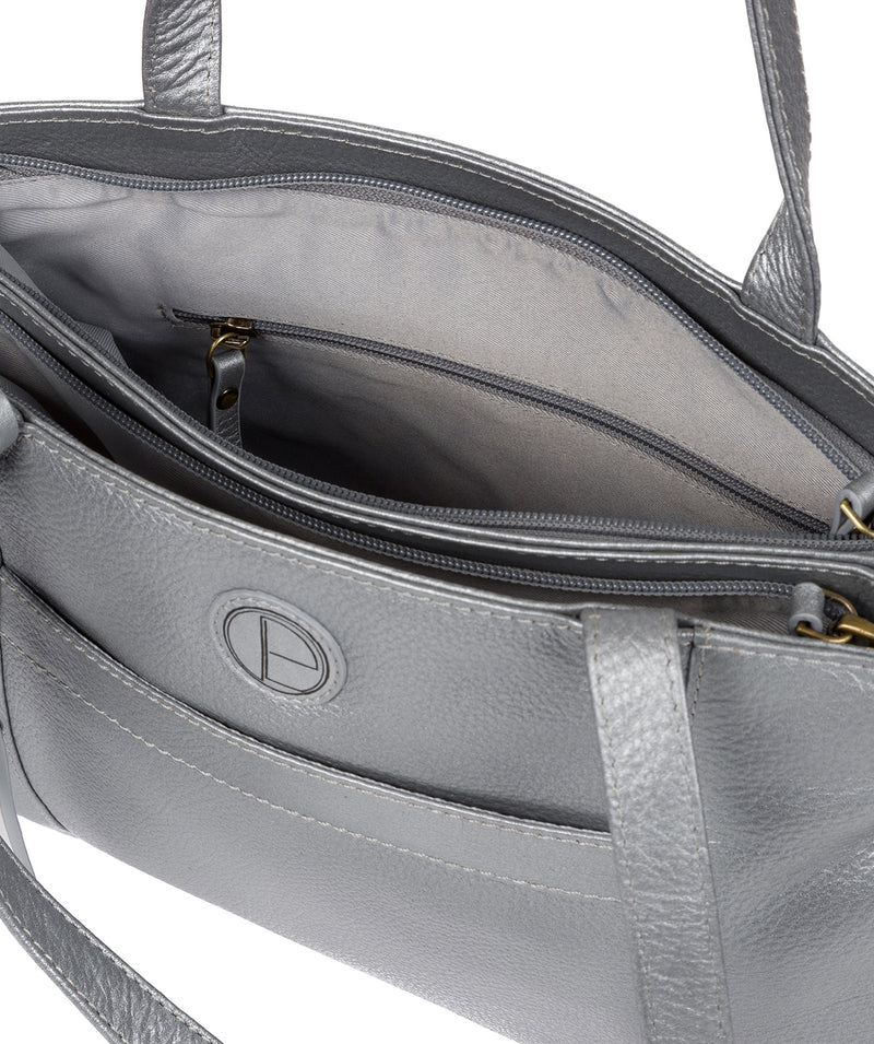 'Mist' Metallic Silver Leather Handbag