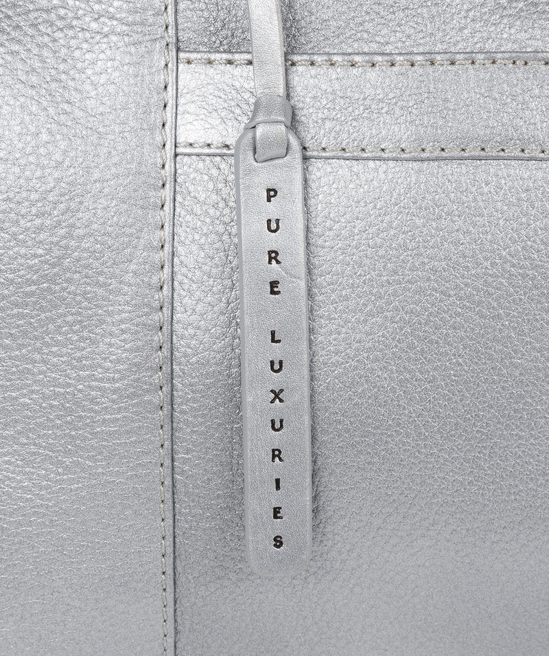 'Mist' Metallic Silver Leather Handbag image 5