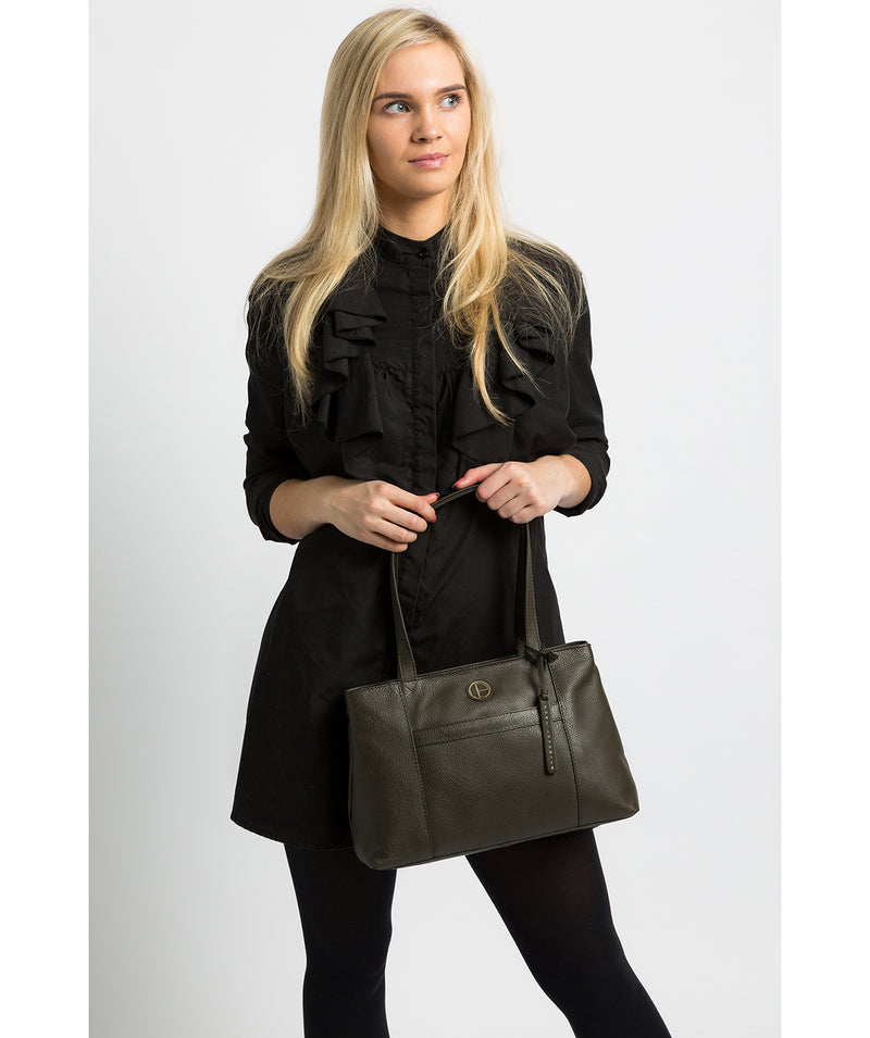 'Mist' Olive Leather Handbag image 2