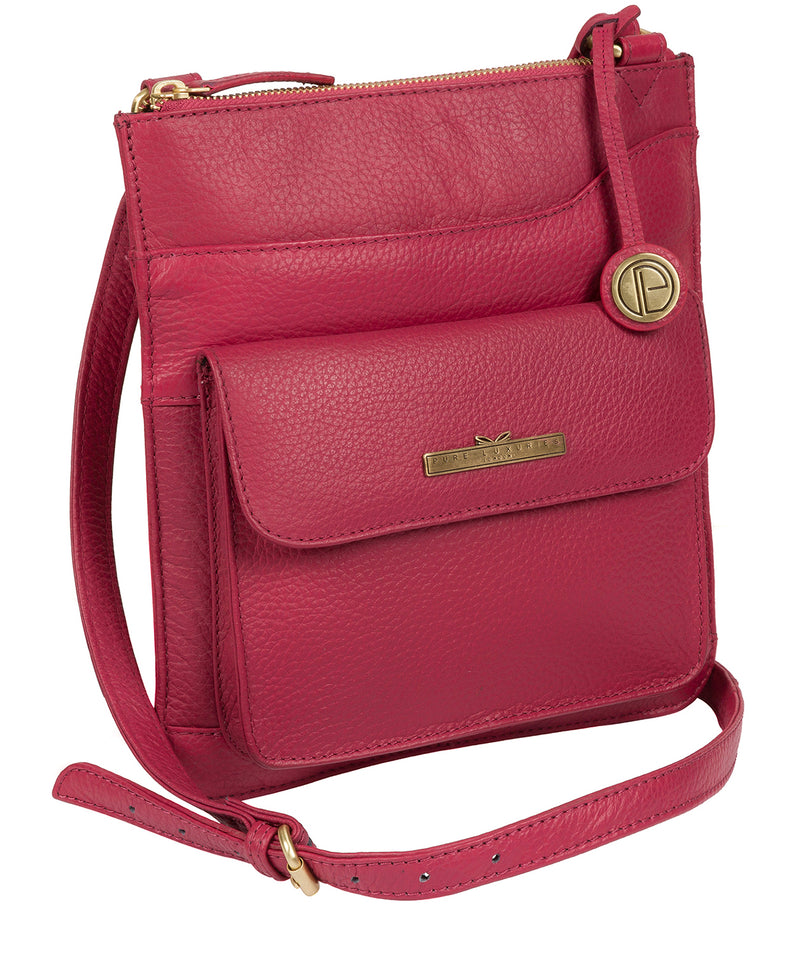 'Anne' Berry Leather Cross Body Bag image 3