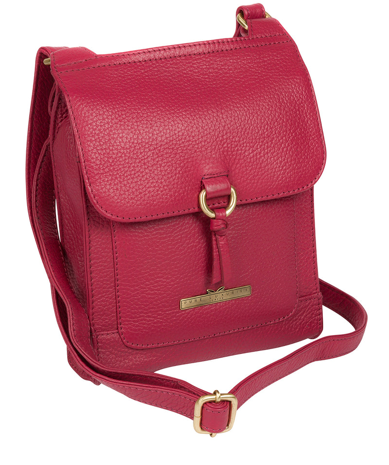 'Mabel' Berry Leather Cross Body Bag image 3